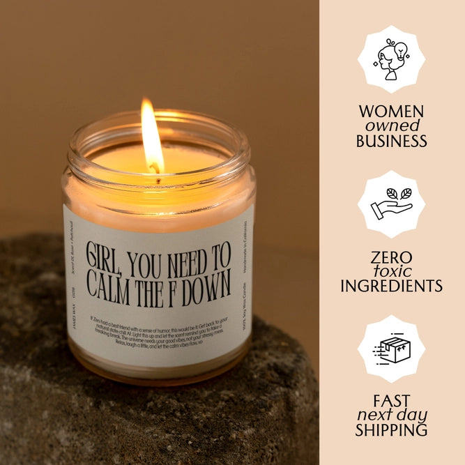 Relaxation Stress Relief Girl, You Need To Calm the F Down Candle